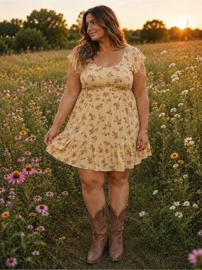 Planet Gold Floral Sundress Size 0X